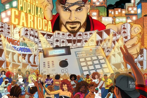 capa-do-disco-musica-popular-carioca,-de-papatinho,-e-obra-de-arte-que-exalta-a-cultura-do-funk-no-rio-dos-anos-1990